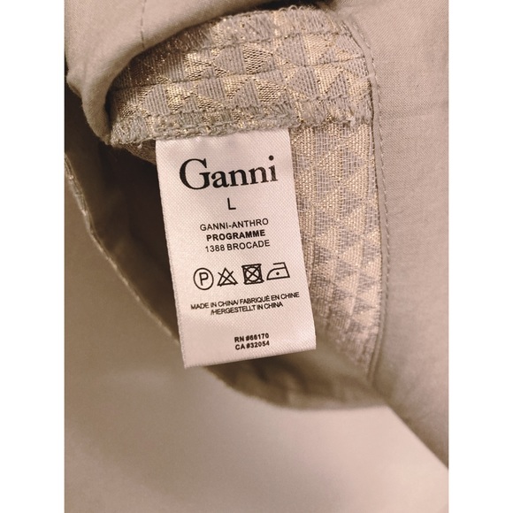 GANNI Gold Brocade Mini Skirt SZ: Large - Picture 4 of 10